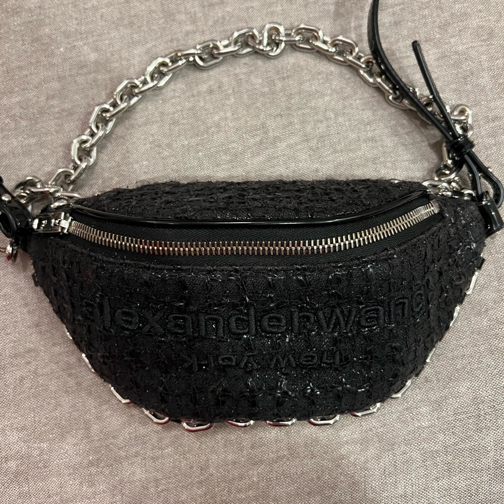 Alexander Wang Attica Hybrid Tweed Chain Bag W Dustbag